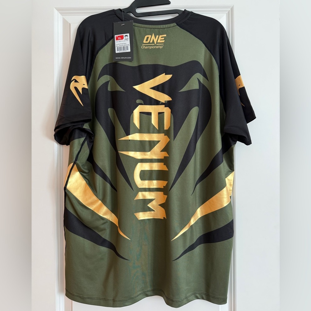 Venum ONE Championship Dry Tech Shirt XL NWT | Khaki Gold Athletic MMA Training